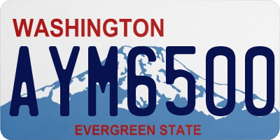 WA license plate AYM6500