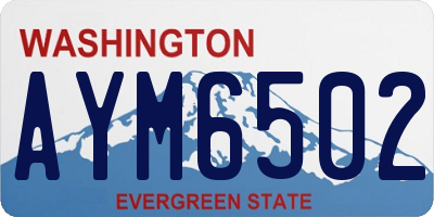 WA license plate AYM6502
