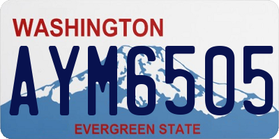 WA license plate AYM6505