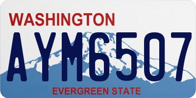 WA license plate AYM6507