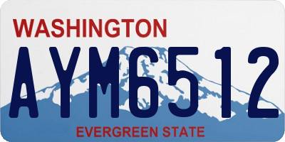 WA license plate AYM6512