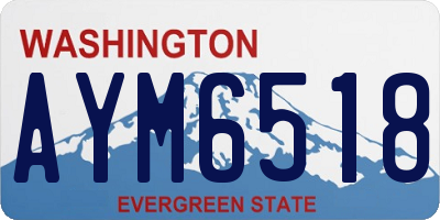 WA license plate AYM6518