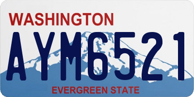 WA license plate AYM6521