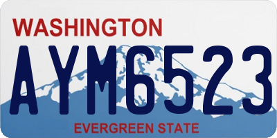 WA license plate AYM6523