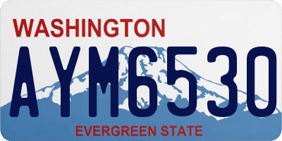 WA license plate AYM6530