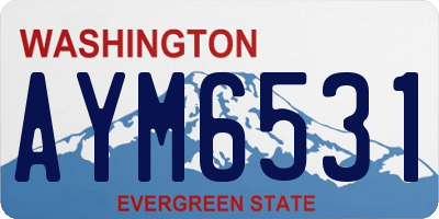 WA license plate AYM6531