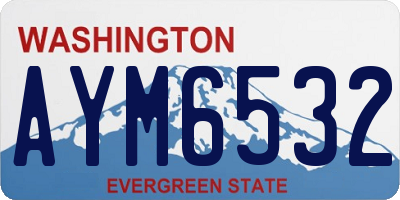 WA license plate AYM6532