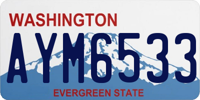 WA license plate AYM6533