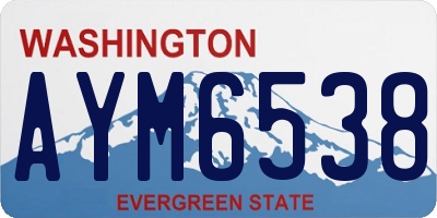 WA license plate AYM6538