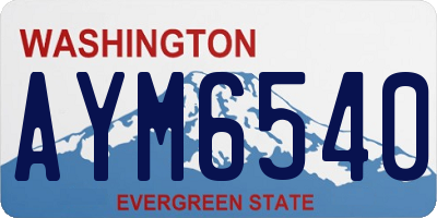 WA license plate AYM6540