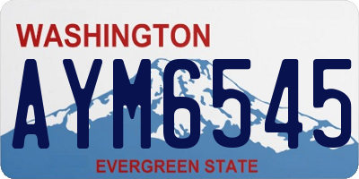 WA license plate AYM6545