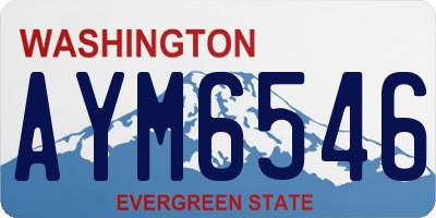 WA license plate AYM6546