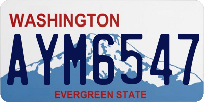 WA license plate AYM6547