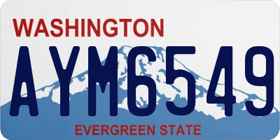 WA license plate AYM6549