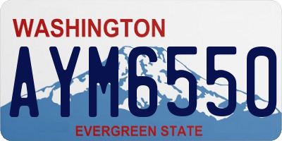 WA license plate AYM6550