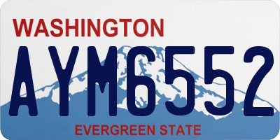 WA license plate AYM6552