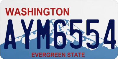 WA license plate AYM6554