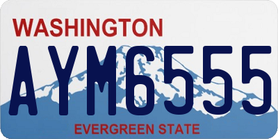 WA license plate AYM6555