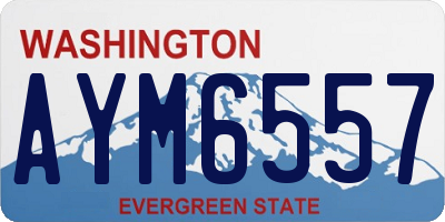 WA license plate AYM6557