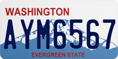 WA license plate AYM6567