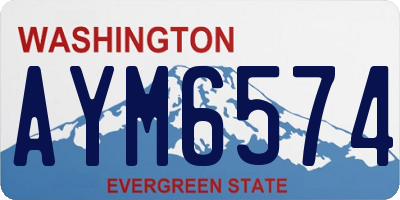 WA license plate AYM6574