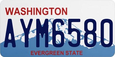 WA license plate AYM6580