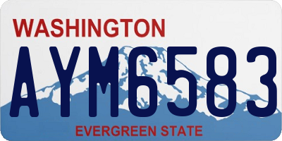 WA license plate AYM6583