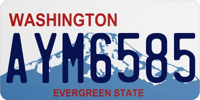 WA license plate AYM6585