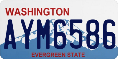 WA license plate AYM6586