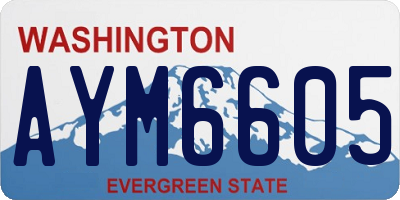 WA license plate AYM6605