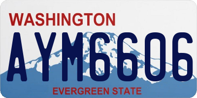 WA license plate AYM6606