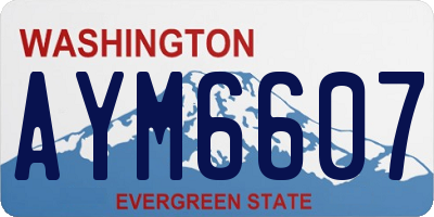 WA license plate AYM6607