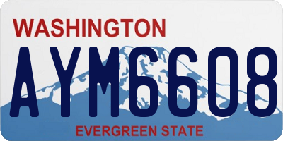 WA license plate AYM6608