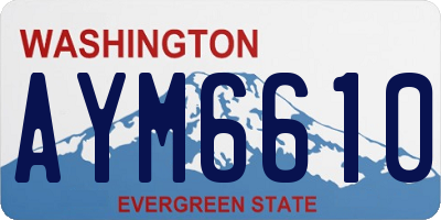 WA license plate AYM6610