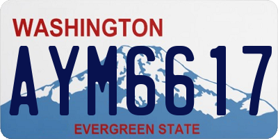 WA license plate AYM6617