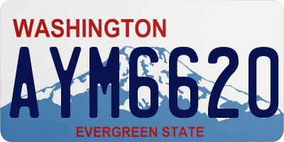 WA license plate AYM6620