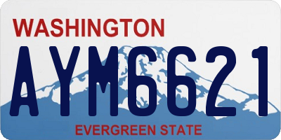 WA license plate AYM6621