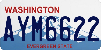 WA license plate AYM6622