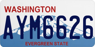 WA license plate AYM6626
