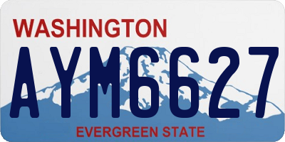 WA license plate AYM6627