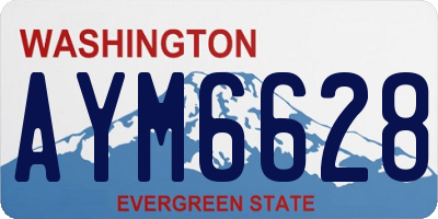 WA license plate AYM6628