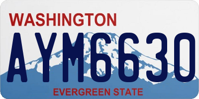 WA license plate AYM6630
