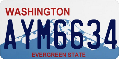 WA license plate AYM6634