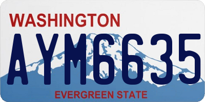 WA license plate AYM6635