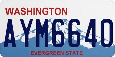 WA license plate AYM6640
