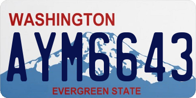 WA license plate AYM6643