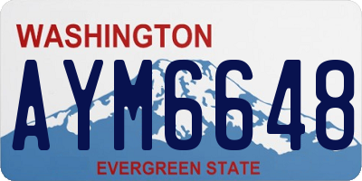 WA license plate AYM6648