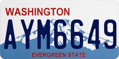 WA license plate AYM6649