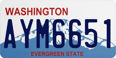 WA license plate AYM6651