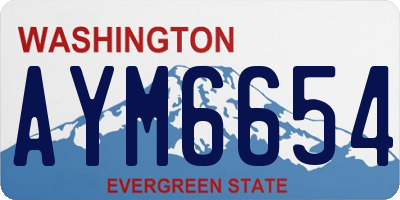 WA license plate AYM6654